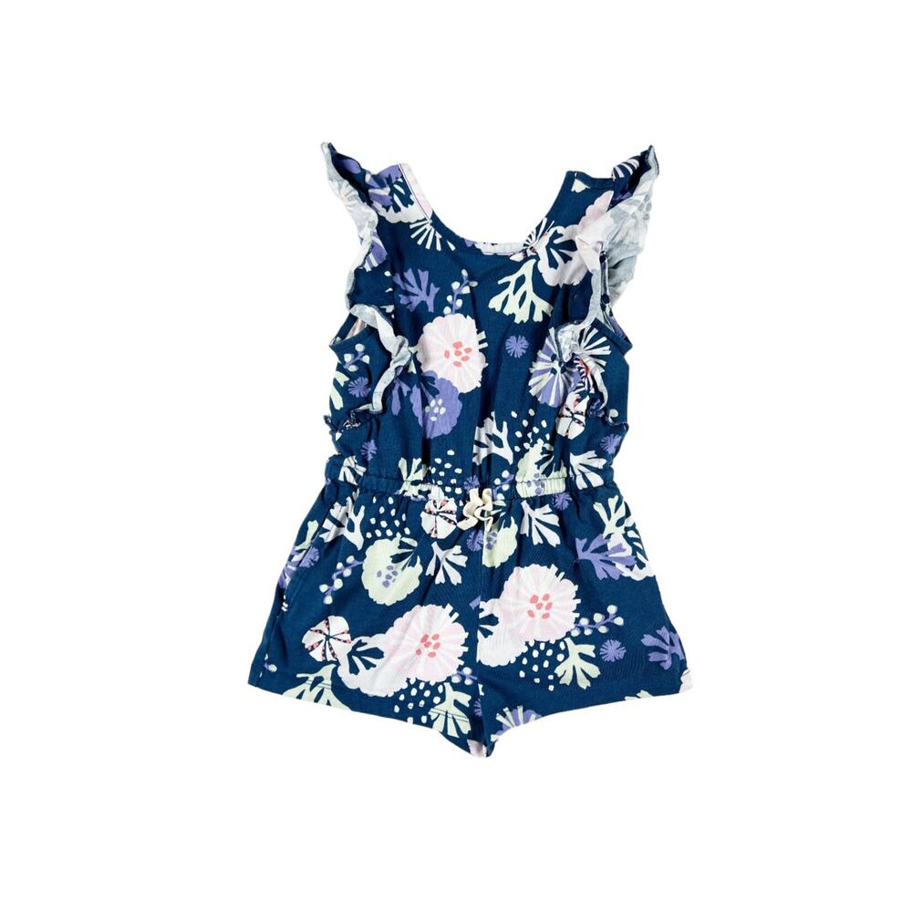 Tea Collection Underwater Floral Ruffle Romper girls size 5